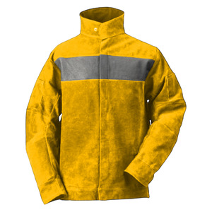 Best Performance Cowhide Split Leather Reflective Safety <b>Jacket</b> for Construction <b>Workers</b> Heat Resistance Industrial Clothing - Product Image 4