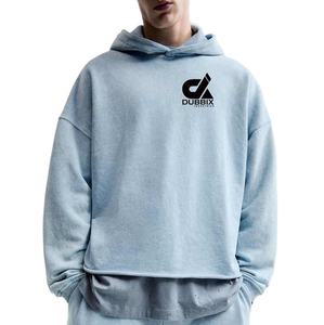 Hombres 100% algodón de gran tamaño Drop Shoulder Boxy Hoodie Streetwear Pullover Hoodies para hombres Fabricantes de ropa - Product Image 3