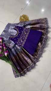 Collection la plus récente au monde : Lehenga Choli de mariage pour bébés filles, en pur Zari indien, tissage Zari lourd - Product Image 5