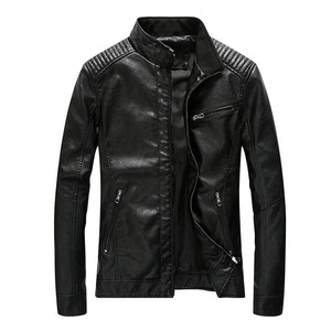 SASPORTS LEAGUE Men's <b>Plus</b> <b>Size</b> 7XL Breathable PU <b>Leather</b> Motorcycle <b>Jacket</b> Stand Collar Zipper Closure Front Logo Casual - Product Image 6