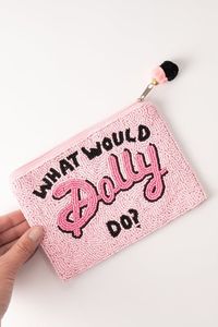 Bolso de Mano Hecho a Mano con Cuentas, Forma Rectangular, Rayas Rosas, Bordado de Estrella Blanca, Punto de Cruz, Costura - Product Image 5