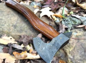 Hache en acier Damas en gros, hache de brousse personnalisée de 16 pouces avec étui, équipement d'extérieur professionnel forgé - OEM/ODM disponible - Product Image 4