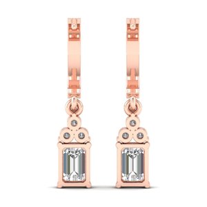 REYES High Quality Fine Jewelry Vintage 925 Sterling Silver <b>Emerald</b> Cut Moissanite <b>Drop</b> <b>Earrings</b> For Women Birthday Gifts - Product Image 4