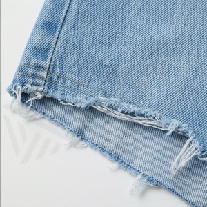 Shorts en jean décontractés pour hommes, coupe classique, taille haute, respirants, délavage clair, été/hiver, avec logo personnalisé - Product Image 6