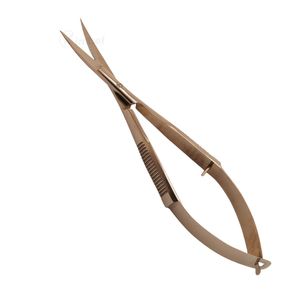 Salon Grade Floral Pattern Fine Tip Spring Handle Stainless Steel Precision Rust Resistant Professional Beauty Eyebrow Scissors - Product Image 5