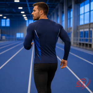 Camiseta de manga larga para hombre, ropa de entrenamiento de compresión transpirable personalizada - Product Image 4