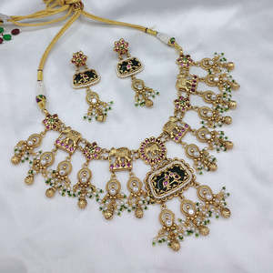 Ensemble de collier en pierre de Pota et perles, bijoux fins, 10575493GR - Product Image 1
