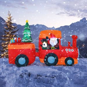 Tren Inflable Navideño Iluminado de 8.6 Pies con Santa Claus y Ciervos, Decoraciones Navideñas para Jardín Exterior - Product Image 3