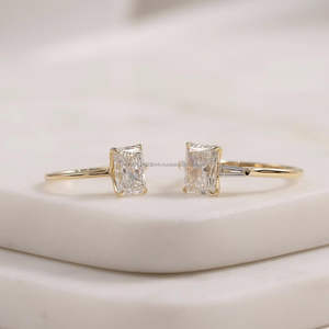 IGI/GIA Lab Grown Cut Diamond <b>Vintage</b> 14k Yellow Wedding/Engagement <b>Ring</b> Unisex Fine White <b>Gold</b> for Anniversary Party-Worthy - Product Image 2