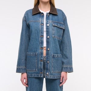 Premium Women <b>Denim</b> Bomber <b>Jacket</b> <b>Lightweight</b> Vintage Washed Oversized Street Style Autumn Winter Cotton Outerwear OEM ODM - Product Image 2