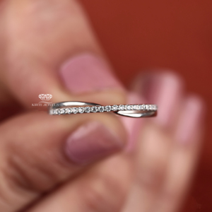Curved Lab Grown Diamond Twisted Wedding Band 14K Gold Minimalist Stackable Bridal <b>Ring</b> Matching Band Manufacturer Supplier - Product Image 5