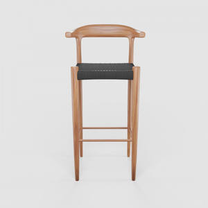 Silla de Bar de Madera de Teca con Acabado Natural Hecha a Mano, Taburete de Madera para Barra de Cocina, Cafetería, Restaurante, Muebles al por Mayor OEM - Product Image 2