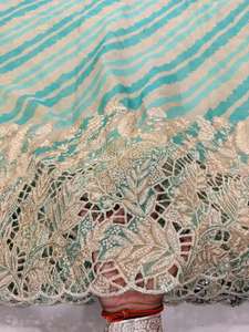 Tela de Seda Zari de Lujo con Bordado Floral, Tela India para Bodas, Textil Étnico de Diseño, Material para Vestidos Saree, Lehenga y Dupatta - Product Image 4