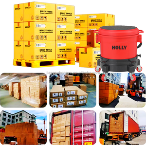 Seau <span class=keywords><strong>de</strong></span> <span class=keywords><strong>nettoyage</strong></span> multifonctionnel 2 en 1 Seau à poussière abrasive domestique Castor Dolly Lid Seat and Clean Tools Mop Water Filter Bucket - Product Image 6