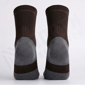 Crew <b>Socks</b> Solid Brown Gray Toe Knitted Polyester Spandex Breathable Casual Daily Wear Adult Autumn - Product Image 2