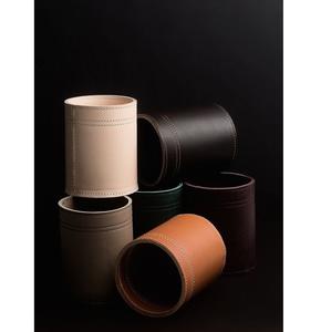 Porte-ustensiles en cuir haut de gamme, organisateur de bureau, décoration de table pour l'école et le bureau, meilleur design, forme ronde - Product Image 1