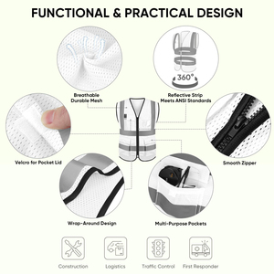 Universal Fit Safety Vest High Visibility Reflective Apparel For Parking Attendants Security Personnel Facility Support Staff - Product Image 3