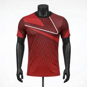 เสื้อผ้ากีฬาผู้ชายพิมพ์ลายแบบซับลิเมชั่นสั่งทำพิเศษ แขนสั้น แห้งเร็ว ระบายอากาศได้ดี คุณภาพพรีเมียม ผลิตในปากีสถาน ผ้าฝ้าย 100% - Product Image 1