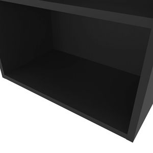 Black Kitchen Wall Cabinet with <b>Open</b> <b>Storage</b> Design - Product Image 5