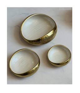 Exclusive Quality Aluminium Chocolate Bowl Set Of Three Different Size Serving Bowl OEM Customized <b>Dinnerware</b> Food Bowl - Product Image 1