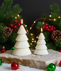 Bougie en cire de paraffine parfumée faite à la main, motif spirale, trio, pour Thanksgiving, Nouvel An, Noël, Ramadan, décoration festive pour la maison - Product Image 1