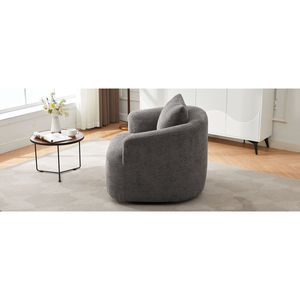 Poltrona Girevole da 97 cm, Divano Imbottito a 360 Gradi con Cuscino Decorativo, Arredamento per Soggiorno - Product Image 2