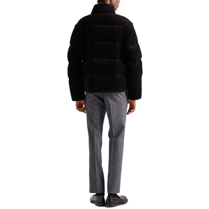 Veste d'hiver matelassée en velours côtelé premium pour homme, avec manches amovibles et capuche, en duvet d'oie, extérieur en coton, personnalisable OEM, marque privée - Product Image 3