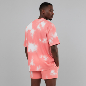 Conjunto de 2 Piezas para Hombre, Estilo Casual Urbano, Verano 2026, con Logotipo Impreso en DTF Personalizado, 100% Algodón, Lavado Tie-Dye, Talla Grande - Product Image 2