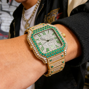 Reloj Iced Out de Lujo con Diamantes, Reloj de Cuarzo para Hombre con Números Romanos - Product Image 5