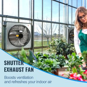 Ventilatore da Soffitta a Parete in Alluminio da 24FT ad Alta Velocità 3320 CFM con Motore AC e Serranda, per Ventilazione e Raffreddamento, Verde - Product Image 4