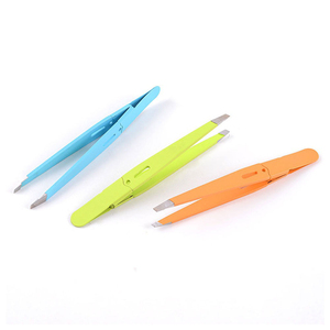 Modern Plastic Eyebrow Tweezers with Pointed Tip Lightweight Design for <b>Precise</b> Grooming Blue Green Orange Colors - Product Image 4