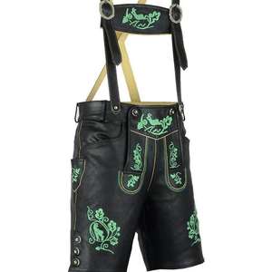 Lederhosen classiques allemands noirs pour hommes, tailles EU 46 à 62, en stock - Product Image 1