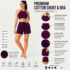 Womens Matching Crop Top And Shorts <b>Set</b> Lightweight Comfortable Everyday Casual Fashion Outfit - Product Image 6