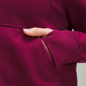 Sudadera con capucha oversize de color liso para mujer con cremallera de un cuarto, bolsillos con insignia bordada, forro polar ecológico de 220 g para otoño - Product Image 5
