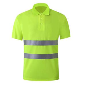 Uniforme de Trabajo de Alta Visibilidad al por Mayor con Logotipo OEM Personalizado, Reflectante, Transpirable, de Poliéster/Algodón, Manga Corta - Product Image 5