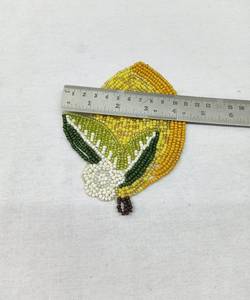 Plateaux à cocktails en tissu faits main avec des perles en forme de feuilles de citron, accessoires de bar réutilisables, écologiques, lavables, design original de luxe, jaune - Product Image 6