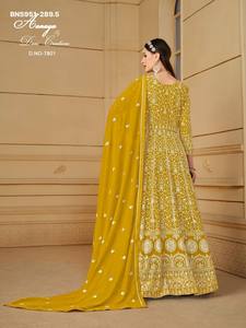 Colección de Vestidos Largos de Fiesta en Faux Georgette con Bordados y Dupatta, Proveedor de Moda Femenina de Surat - Product Image 3