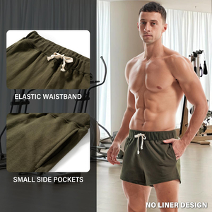 Custom Made Logo Men's Gym Shorts Athletic Sports Breathable <b>Canvas</b> Cotton Sweat Training Workout Casual Printed Mesh Shorts - Product Image 3