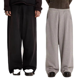 Pantalon large décontracté noir pour homme, léger, de haute qualité, avec taille à lacets, en toile respirante, séchage rapide, écologique, avec poches latérales - Product Image 3