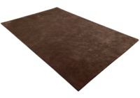 Tapis rectangulaire sur mesure en laine touffetée abstraite moderne marron, à poils moyens, antidérapant, avec envers en latex, pour salon