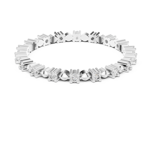 Anillo de Diamantes Cultivados en Laboratorio con Corte Alternado, Oro Rosa Sólido de 18 Quilates con Baño de Rodio, para Compromiso, Boda, Regalo, Fiesta, Uso Diario - Product Image 5