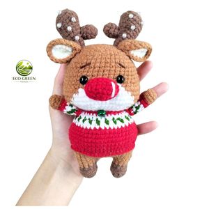 Jouets en peluche de Noël faits à la main au crochet, porte-clés Arbre de Noël, Bonhomme de neige, Père Noël, décoration de cadeau de vacances mignonne - Product Image 4