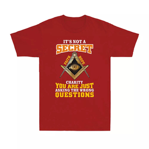 Camiseta Masónica de Alta Calidad Hecha a Medida con el Eslogan de la Organización Filantrópica "No es un Secreto" para Hombres - Product Image 4