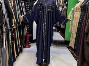 2026Best Selling Kaftan Abaya Handmade Turkish Floor Length Long Sleeve V Neck Polyester Regular Fit Casual Evening Party Flared - Product Image 2