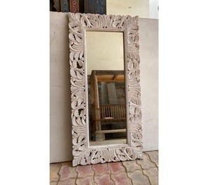 Luxury Handcrafted Solid Wood Wall <b>Mirror</b> Frame Ornate Royal Victorian Floral Scroll Carving Brown - Product Image 1