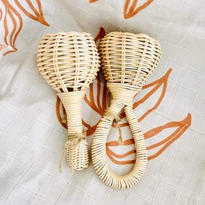 Juego de sonajeros de mimbre tejido para bebés, varios diseños, juguete de dentición hecho a mano para niños, sonajeros para bebés - Product Image 1