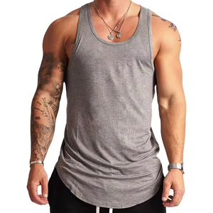 Customized Logo and Printing Premium Quality Men's Sleeveless <b>Tank</b> <b>Top</b> O Neck <b>Knitted</b> Solid Color Quick Dry Sporty Fit <b>Black</b> - Product Image 4