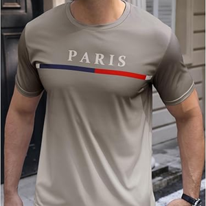 T-shirt à manches courtes pour homme, col rond, imprimé graphique, dégradé, t-shirt décontracté d'été, haut classique - Product Image 5