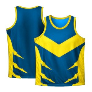 เสื้อบาสเก็ตบอลทีมชายแบบสั่งทำพิเศษ พร้อมการพิมพ์แบบ Sublimation ผ้าโพลีเอสเตอร์ 100% ระบายอากาศได้ดีและแห้งเร็ว - Product Image 1