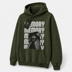 Sweat-shirt à capuche vert olive pour homme Silk Road Operations, coupe oversize, en coton French Terry, avec poche imprimée, décontracté, pour l'automne - Product Image 3
